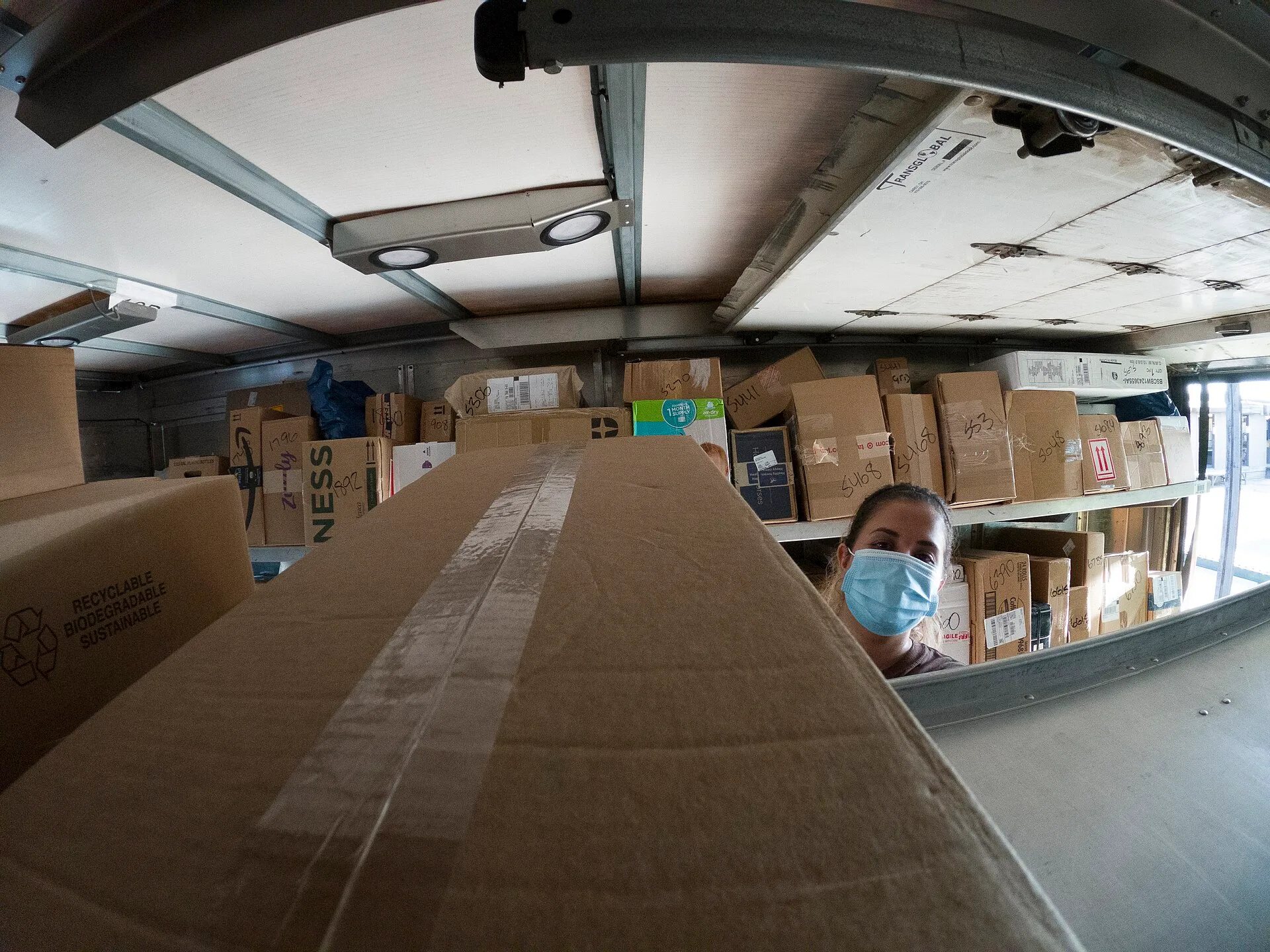 UPS Pre-Loader Elizabeth Reid loads a food box onto a delivery van to deliver needed food of the U.S. Department of Agriculture (USDA) Food and Nutrition Service (FNS) Meals to You program that responded to the school closures due to COVID-19, here one of the partners, PepsiCo, implemented a logisti. The local delivery SOP checklist: opening, running, closing